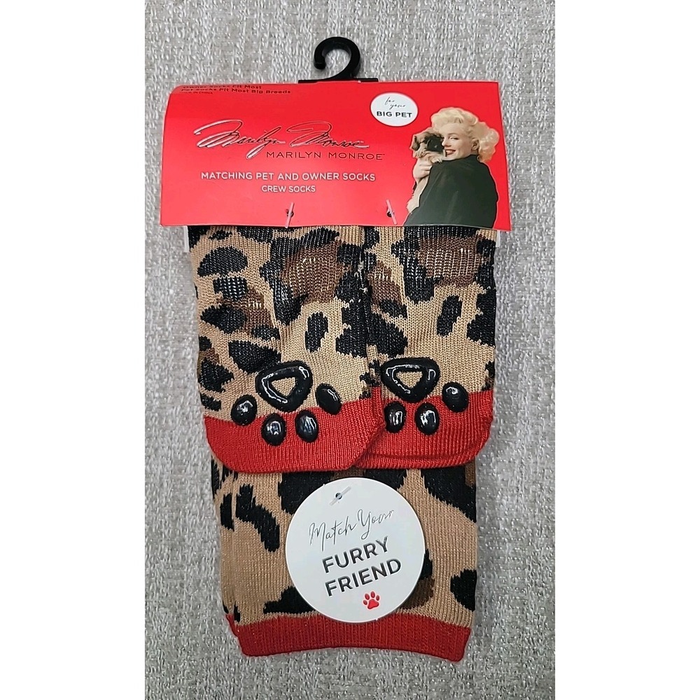 Marilyn Monroe Matching Pet & Owner Crew Socks Set - Big Breed Dog TAGS New